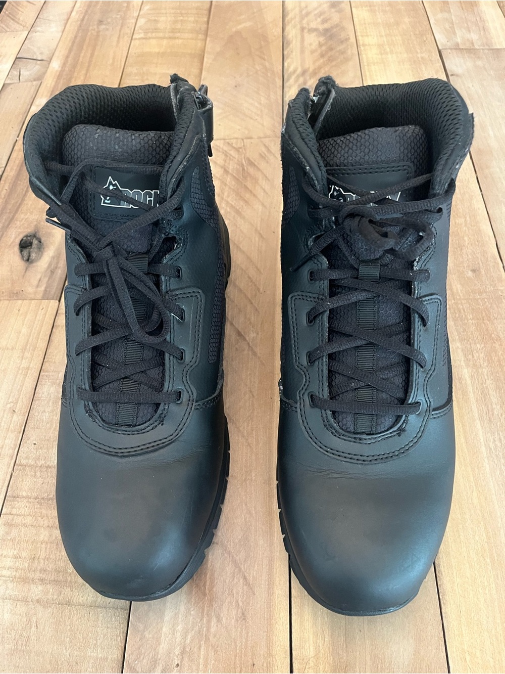 Rocky RKD0104 Cadet 6”  Black Leather Lace-Up Tactical Boots W Side Zip Size 13W